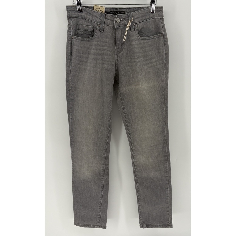 New Levis Gray Mid Rise Skinny Jeans Womens 4M Stretch Denim Faded Y2K